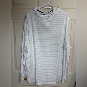 VRST Men's XXL White Striped hooded Shirt
